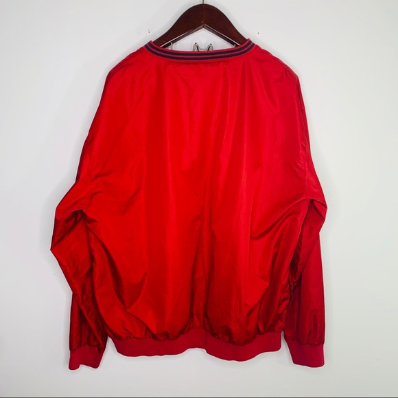 Polo Golf XL Red V Neck Windbreaker Logo Sweater - Picture 3 of 4